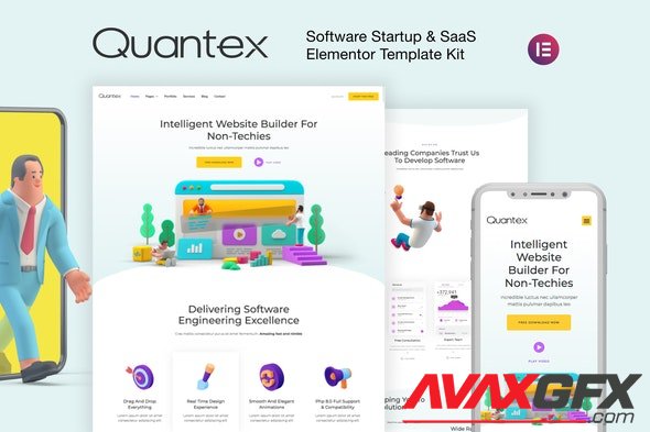 ThemeForest - Quantex v1.0.0 - Software Startup & SaaS Elementor Template Kit - 29619754