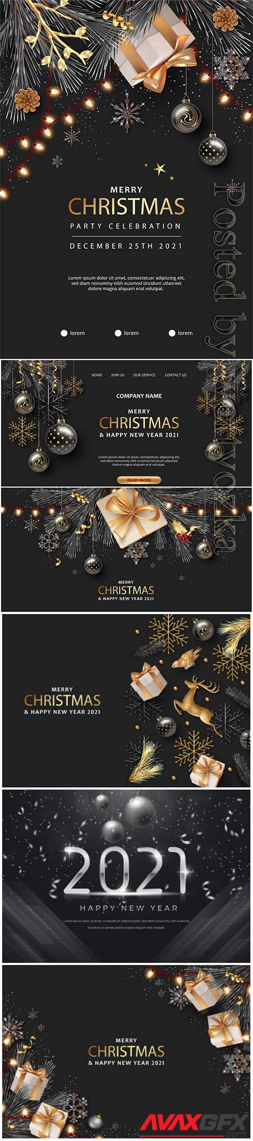 New year and Christmas party vector poster