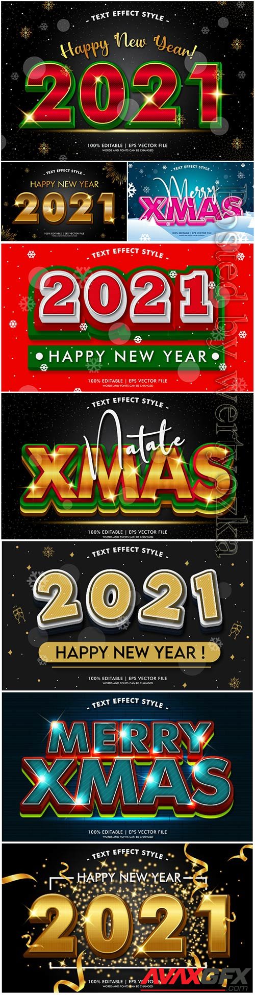 3d editable text style effect vector vol 61