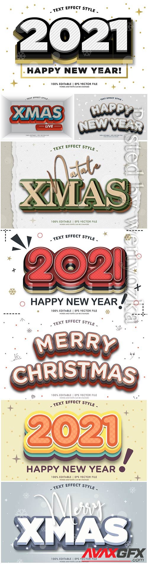 3d editable text style effect vector vol 62