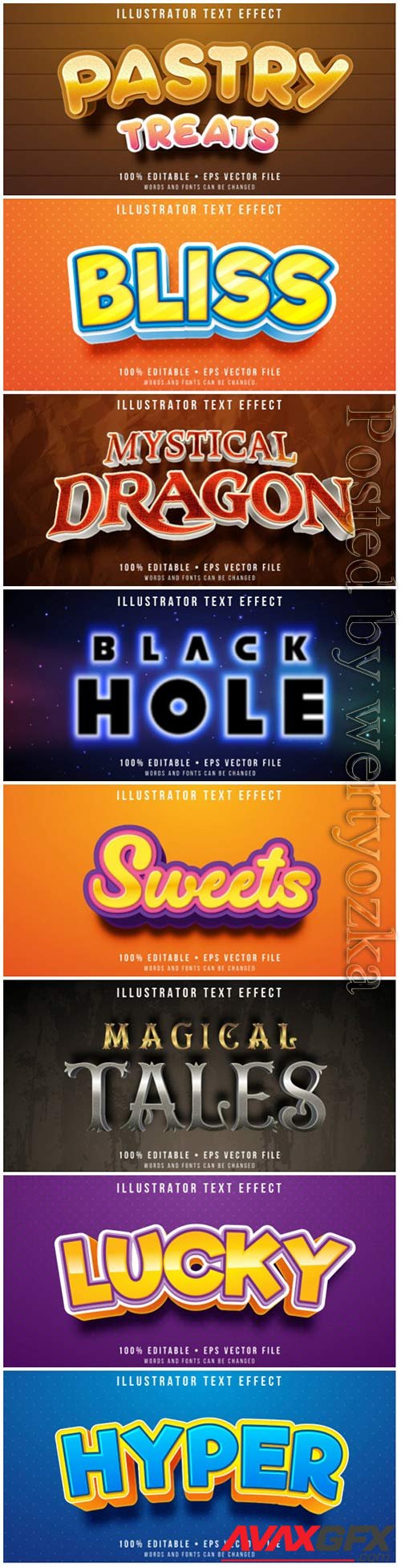 3d editable text style effect vector vol 72