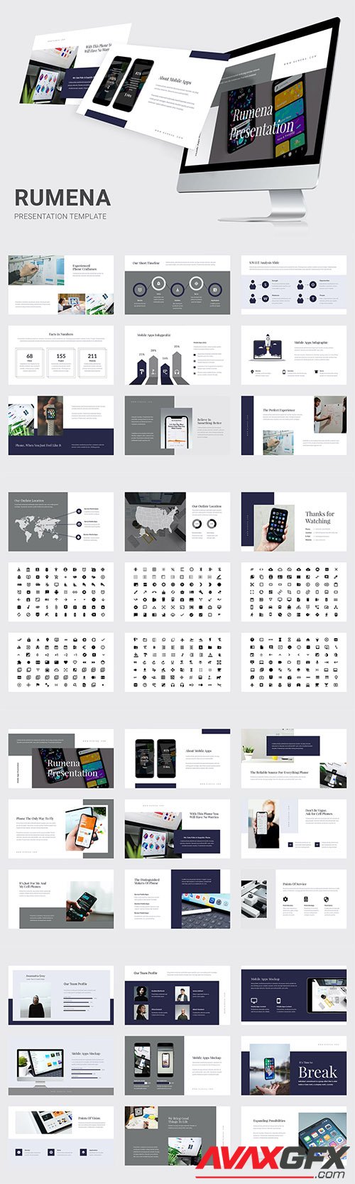 Rumena - Mobile Apps Showcase Powerpoint, Keynote and Google Slides Template