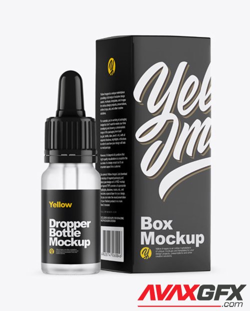Frosted Dropper Bottle w/ Box Mockup 46087
