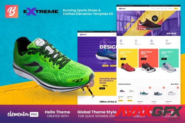 ThemeForest - Extreme v1.0.0 - Running Sports Shoes & Clothes Elementor Template Kit - 29653251