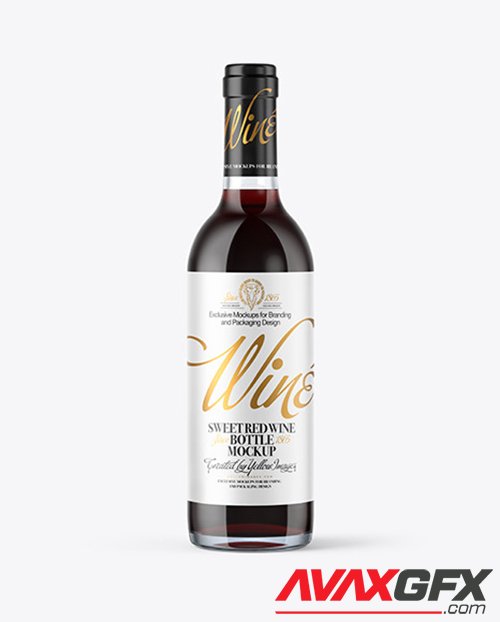 375ml Clear Glass Red Wine Bottle Mockup 50448