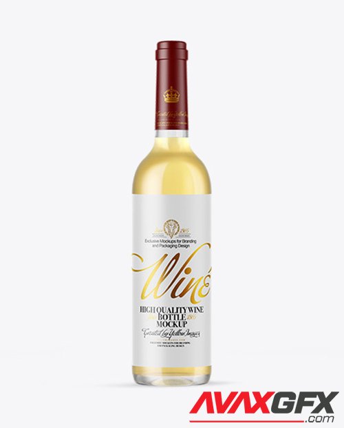 Clear Glass White Wine Bottle Mockup 50489