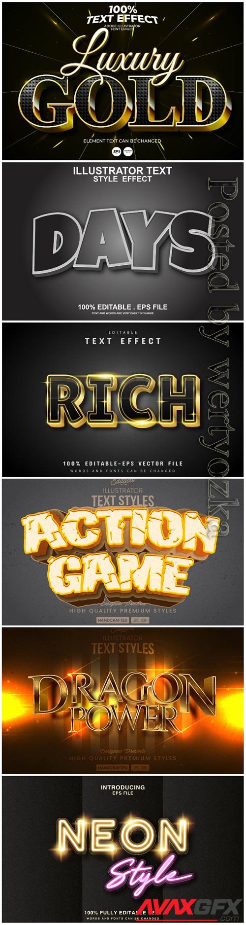 3d editable text style effect vector vol 79