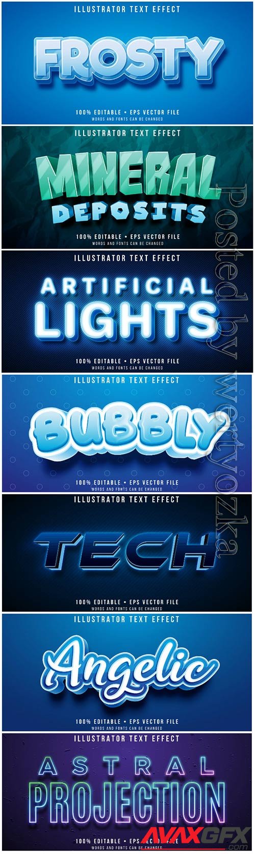 3d editable text style effect vector vol 91