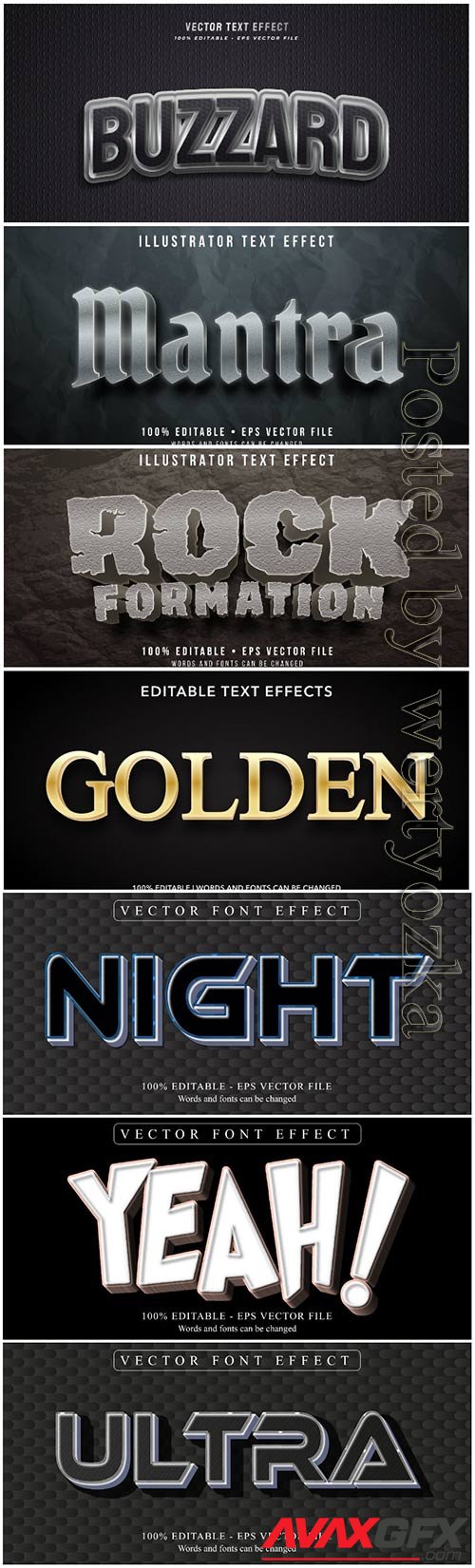 3d editable text style effect vector vol 87