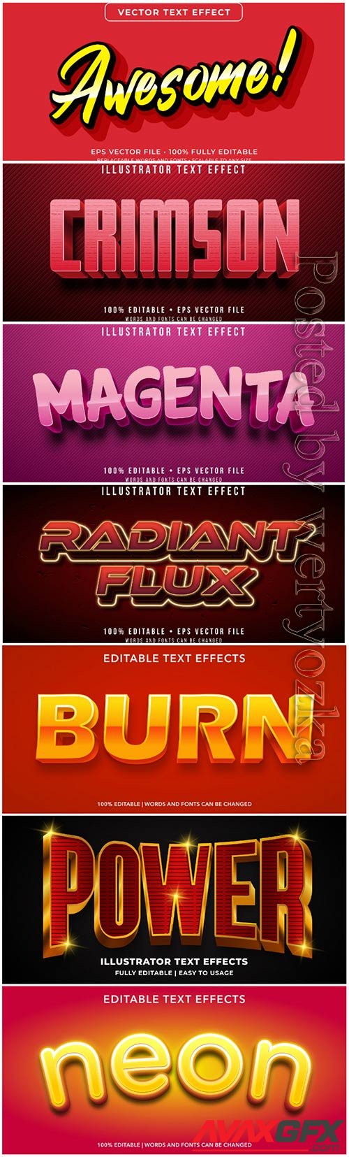 3d editable text style effect vector vol 86