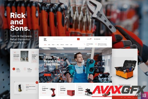 ThemeForest - Rick and Sons v1.0.0 - Tools & Hardware Retail WooCommerce Template Kit - 29678242