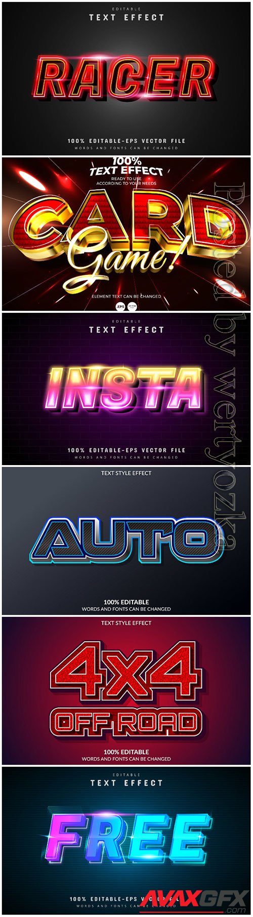 3d editable text style effect vector vol 96