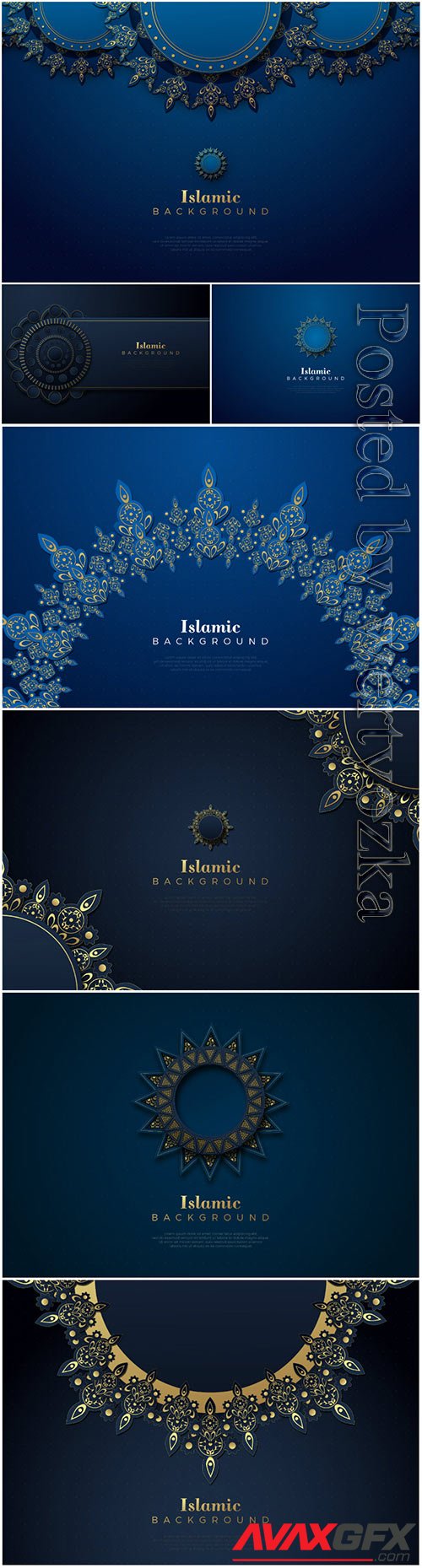 Islamic background with elegant gold circle ornament
