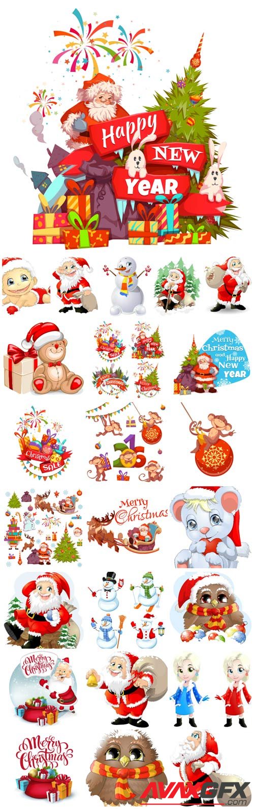 New Year and Christmas illustrations in vector №42