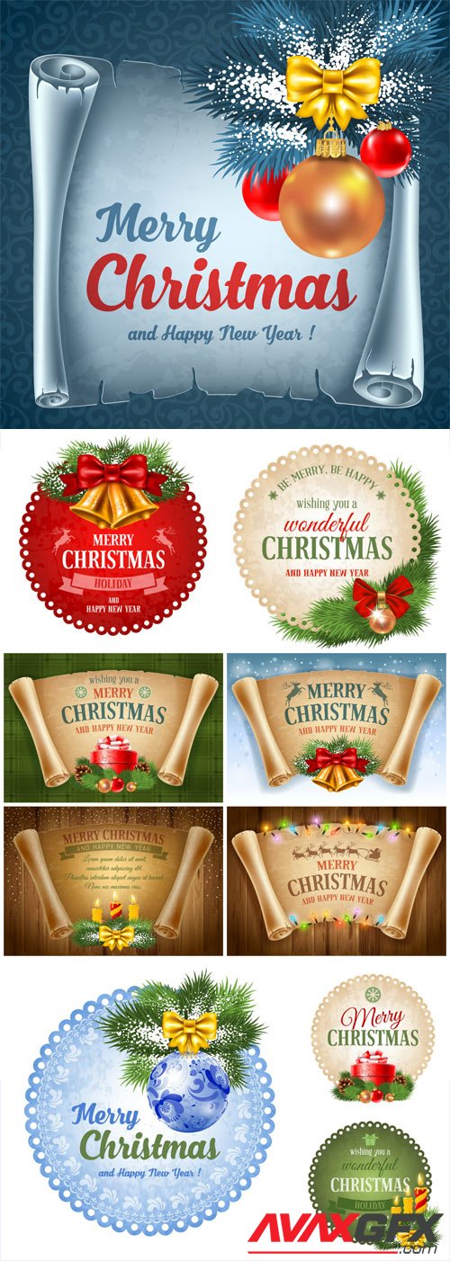 New Year and Christmas illustrations in vector №39