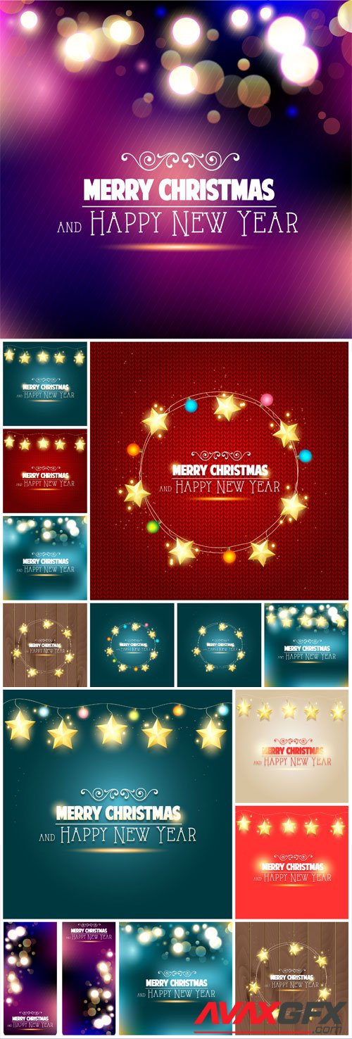 New Year and Christmas illustrations in vector №35