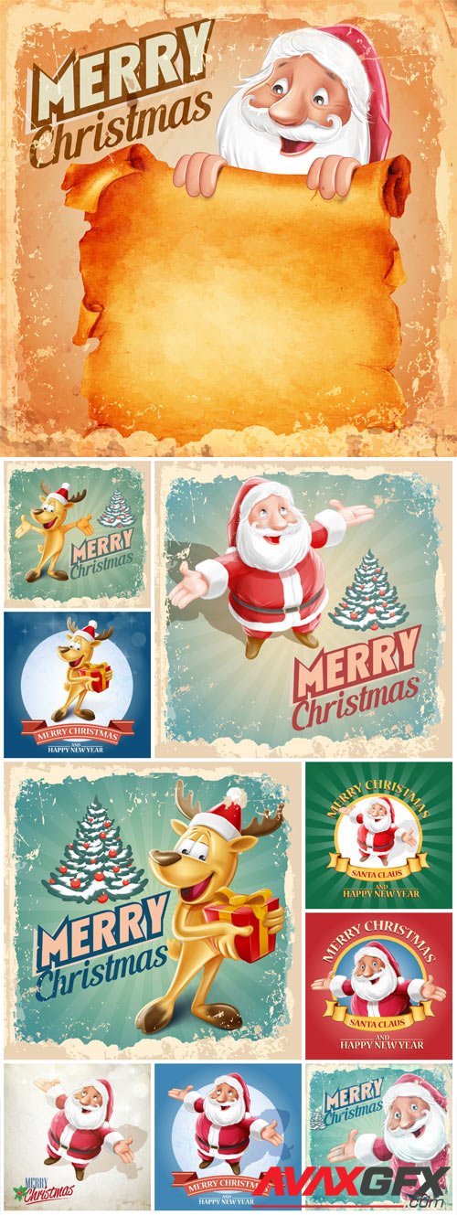 New Year and Christmas illustrations in vector №32