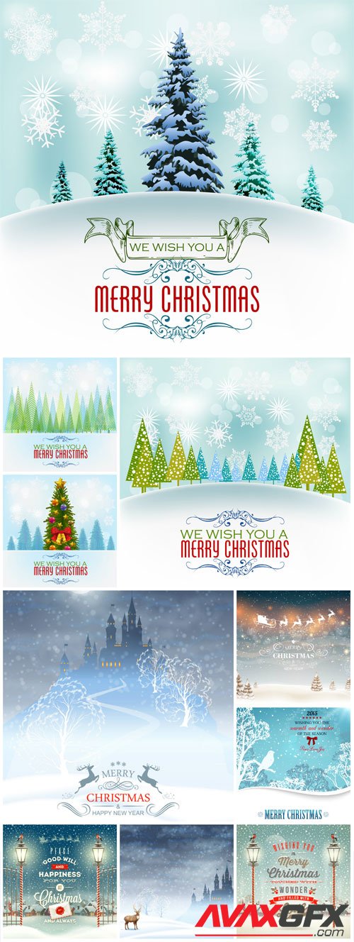 New Year and Christmas illustrations in vector №29