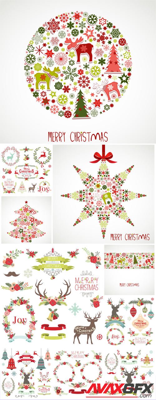 New Year and Christmas illustrations in vector №31