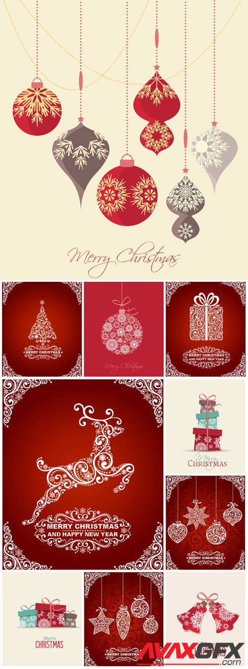 New Year and Christmas illustrations in vector №25