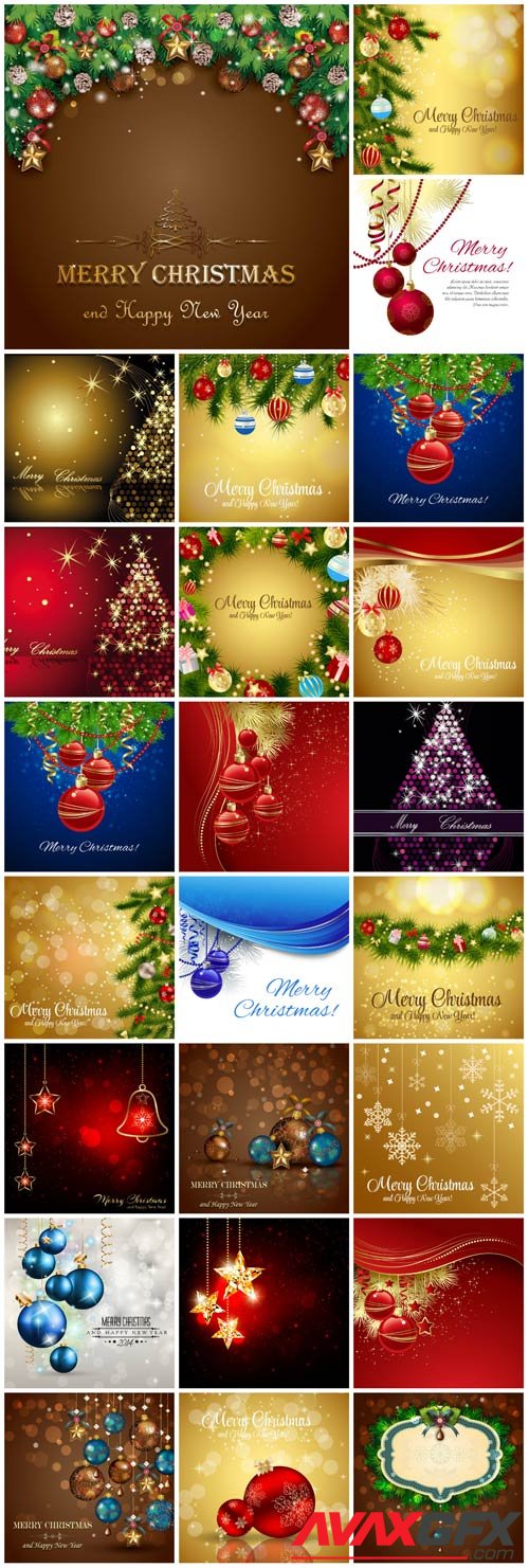 New Year and Christmas illustrations in vector №19