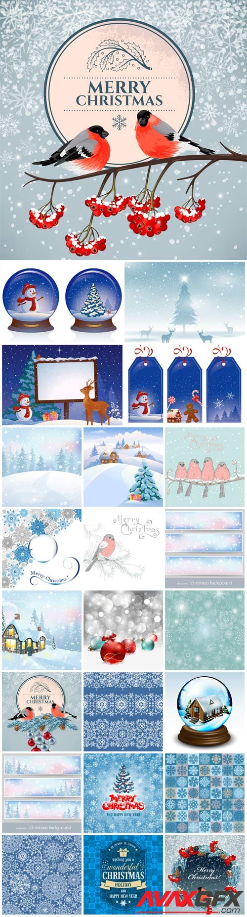 New Year and Christmas illustrations in vector №10