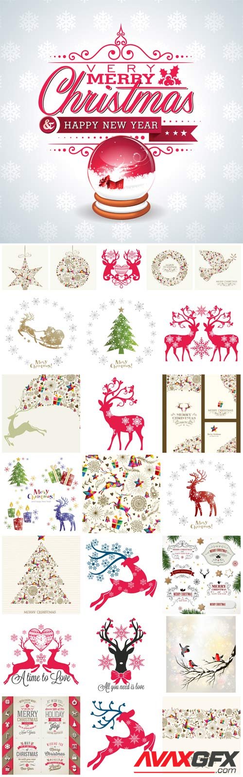 New Year and Christmas illustrations in vector №3