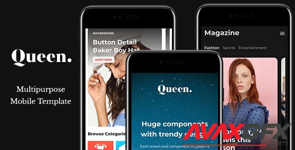 ThemeForest - Queen v1.0.0 - Multiconcept HTML Mobile App Template - 22634525