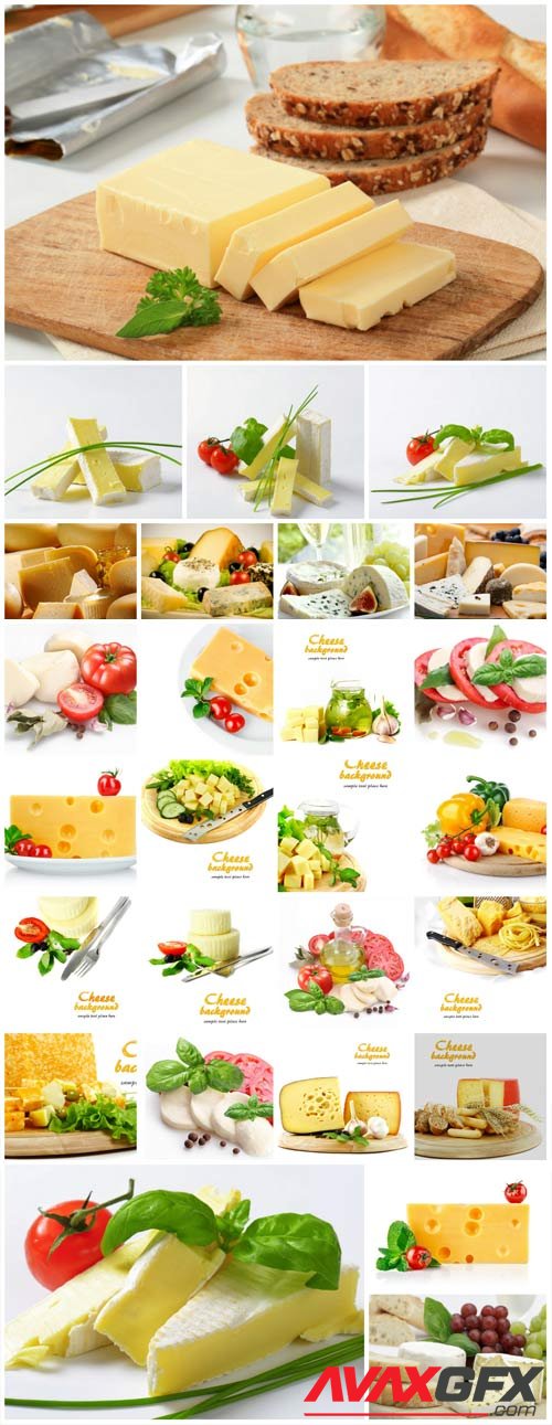 Various types of cheese stock photo