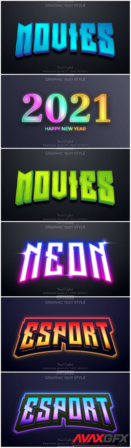 3d editable text style effect vector vol 110