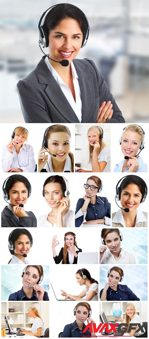 Female operators stock photo