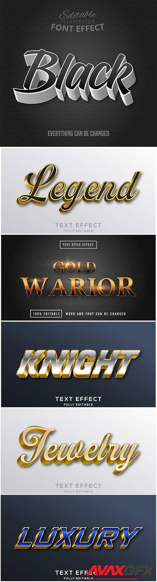 3d editable text style effect vector vol 123