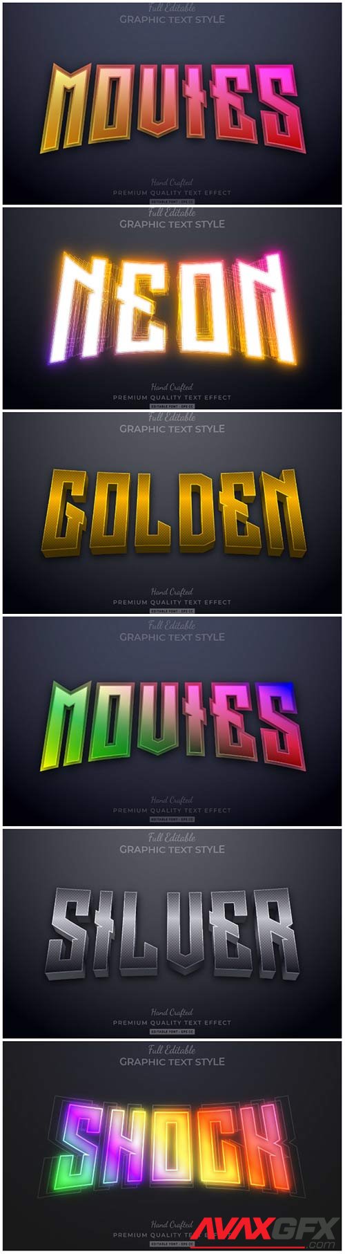 3d editable text style effect vector vol 120