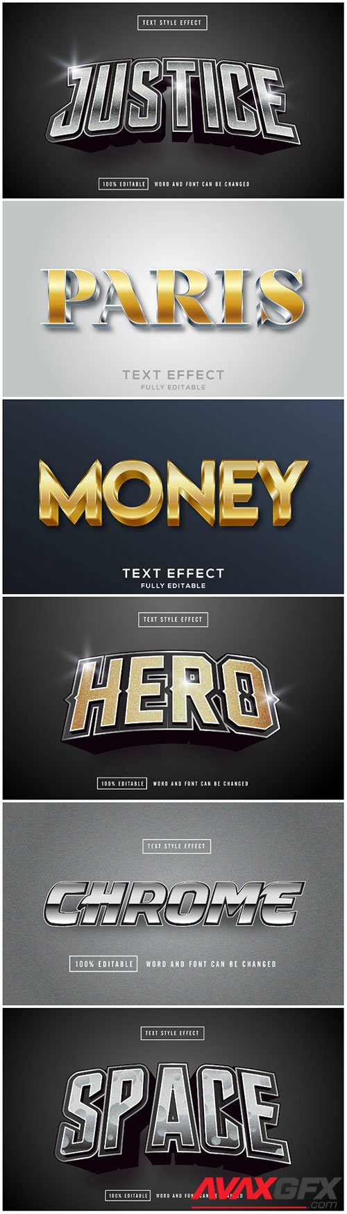 3d editable text style effect vector vol 118