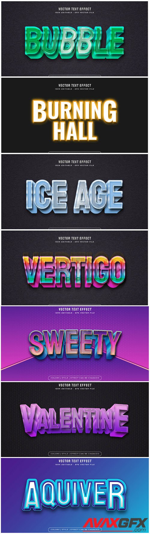 3d editable text style effect vector vol 136