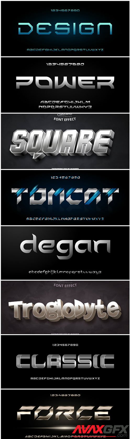 3d editable text style effect vector vol 133