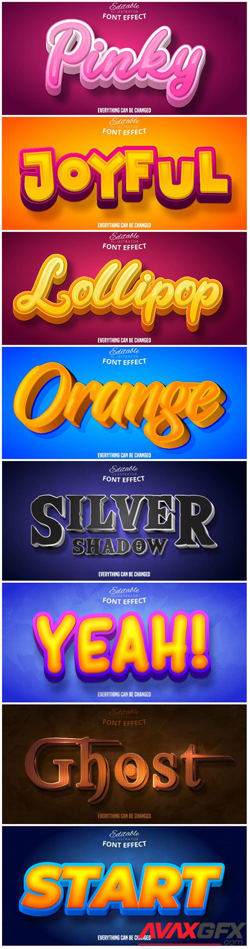 3d editable text style effect vector vol 131