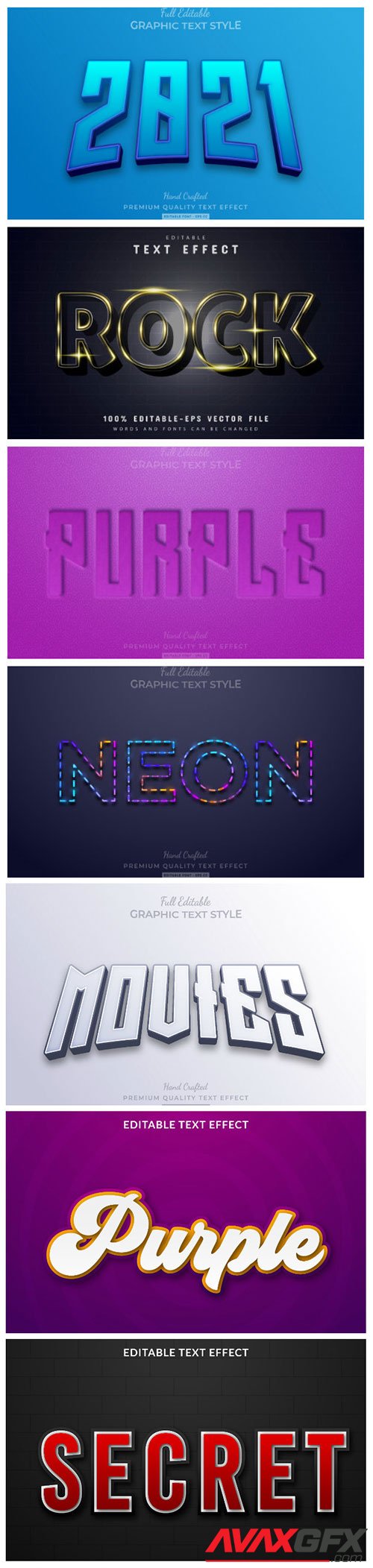 3d editable text style effect vector vol 149