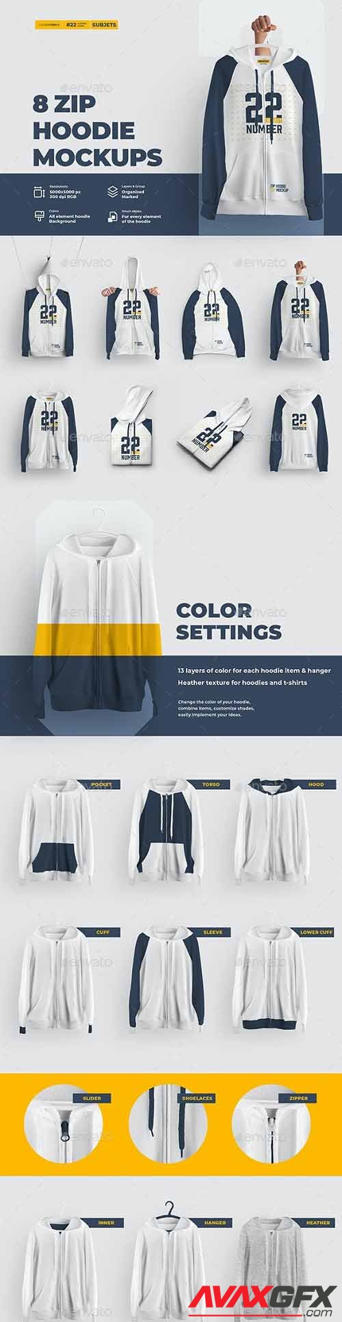 GraphicRiver - 8 Zip Hoodie Mockups (Subject) 29696101