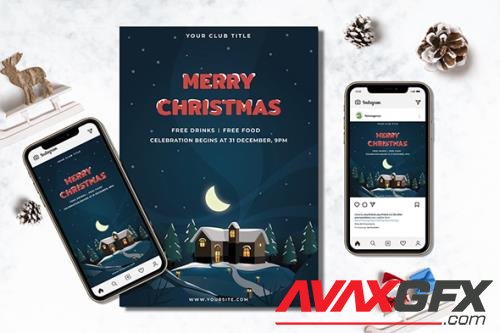 Merry Christmas Flyer & Instagram Post Design