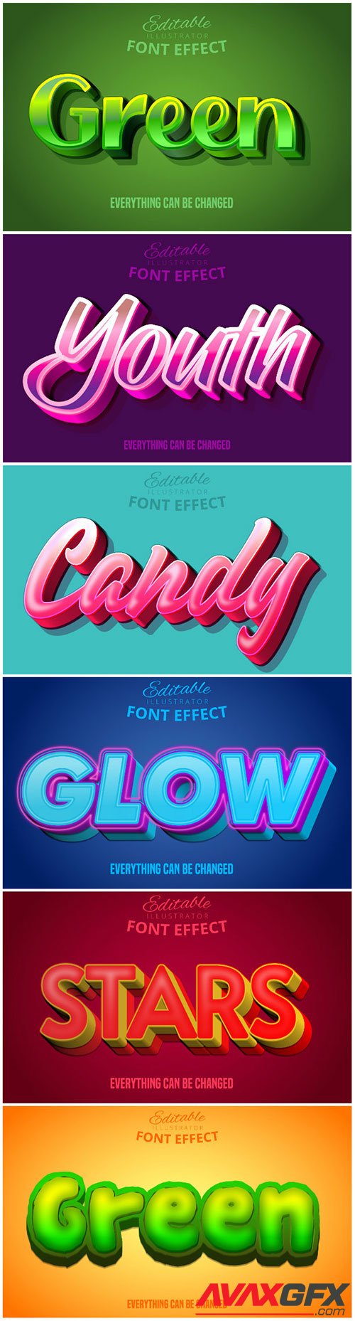 3d editable text style effect vector vol 164