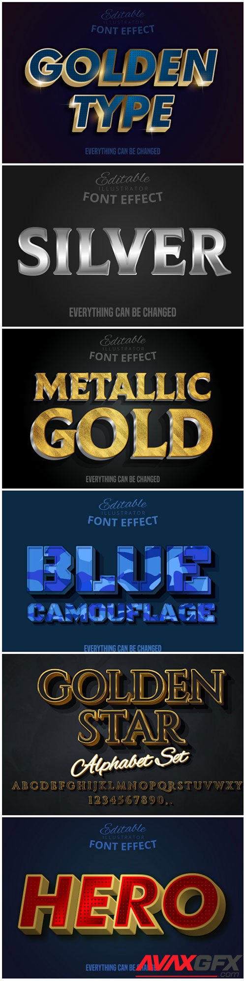 3d editable text style effect vector vol 165