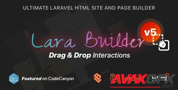 CodeCanyon - LaraBuilder v5.1.0 - Laravel Drag&Drop SaaS HTML site builder - 25279120