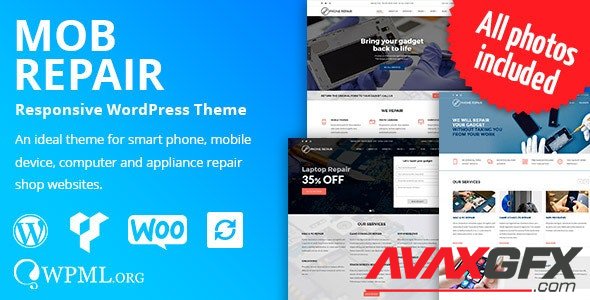 ThemeForest - MobRepair v1.10.5 - Mobile Phone Repair Services WordPress Theme - 19191980