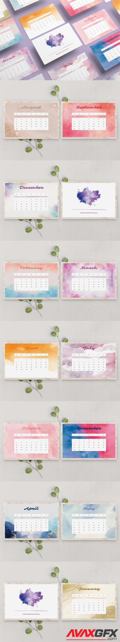 Handmade Watercolor Calendar 2021