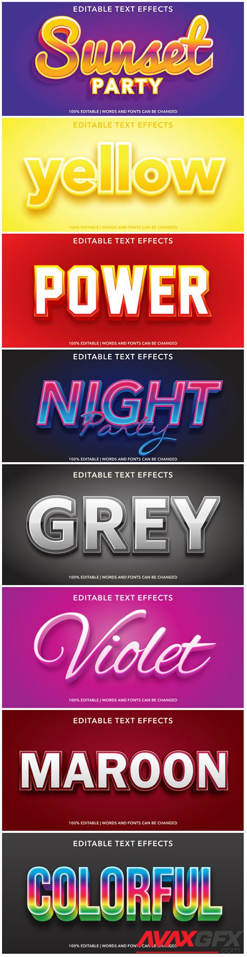 3d editable text style effect vector vol 169