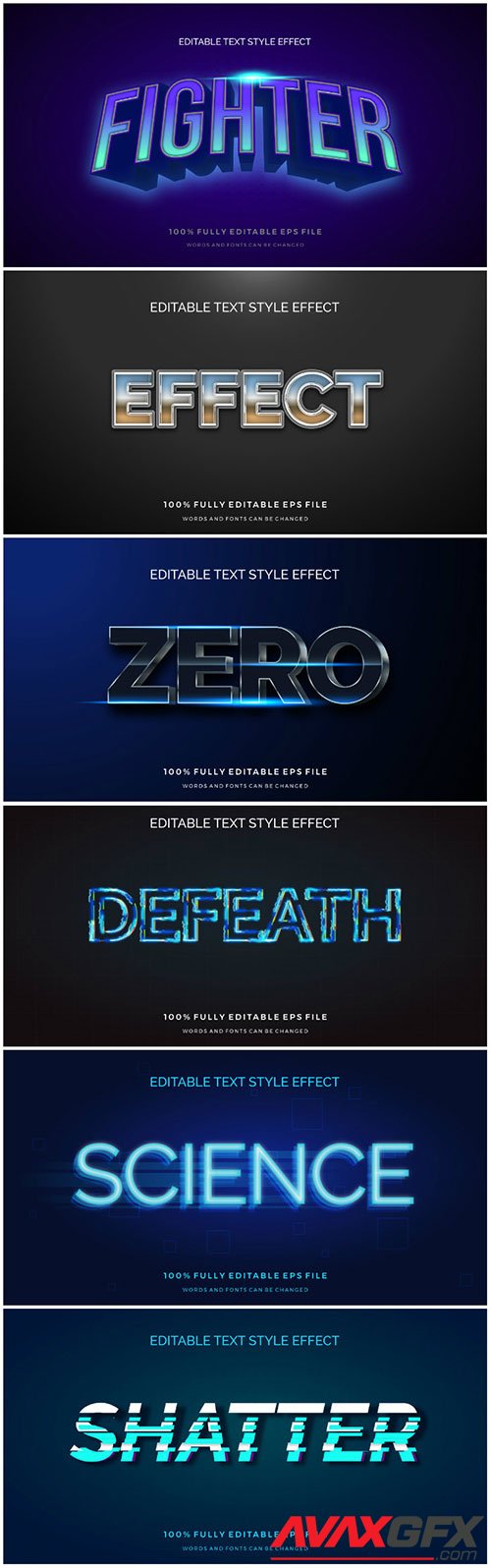 3d editable text style effect vector vol 179