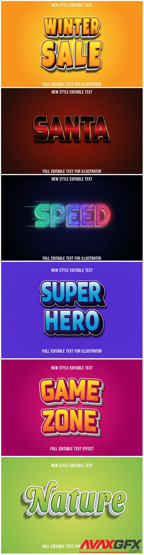 3d editable text style effect vector vol 195