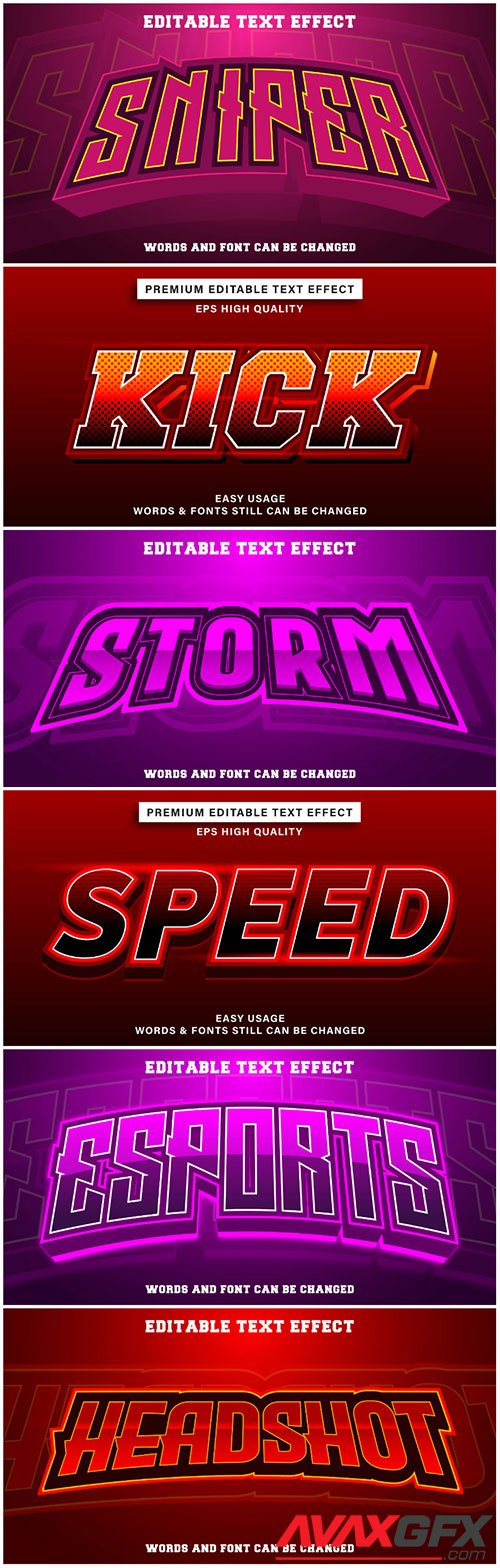 3d editable text style effect vector vol 193