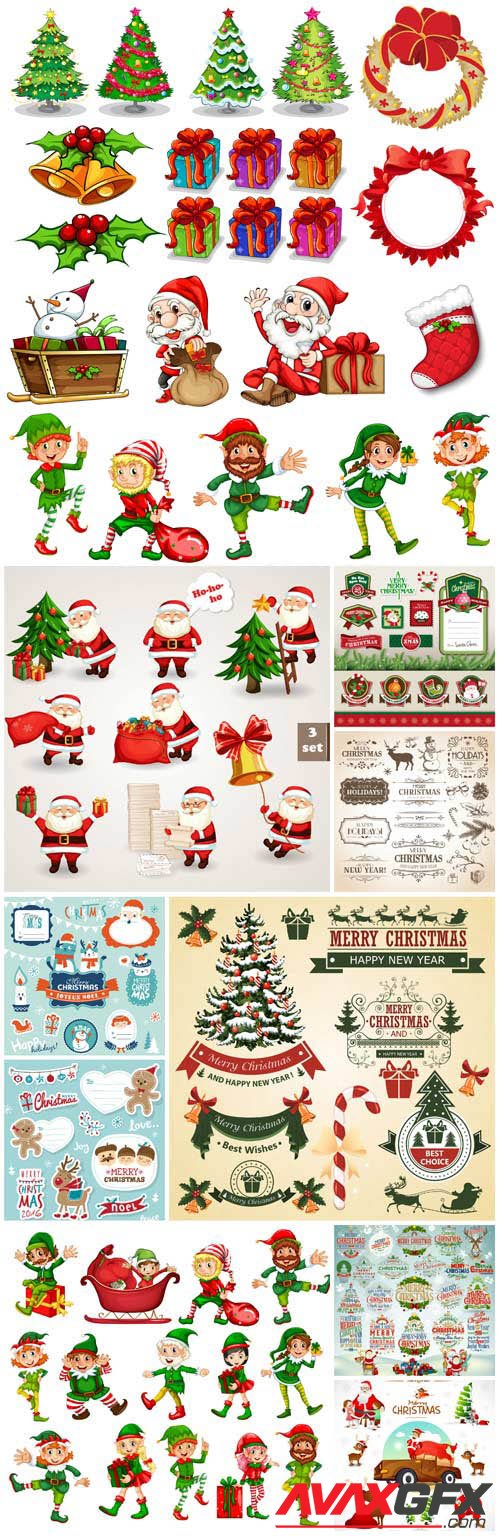 New Year and Christmas illustrations in vector №46
